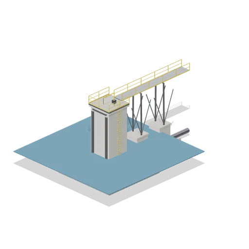 Pond decant tower (Ore Processing and Haulage Plant)