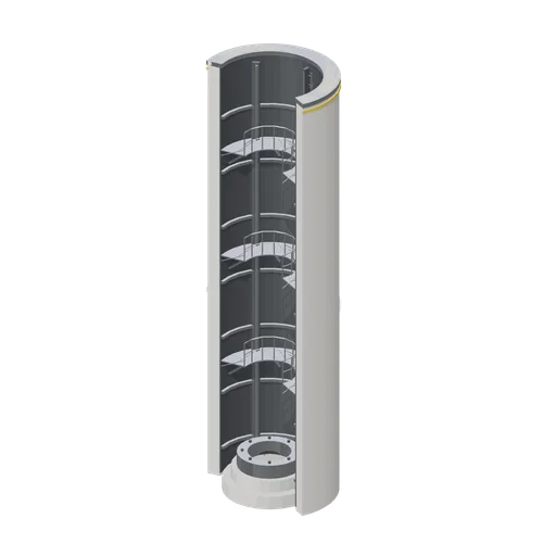 Launch tube cutaway section (Cold War Missile Silo and Command Bunker)