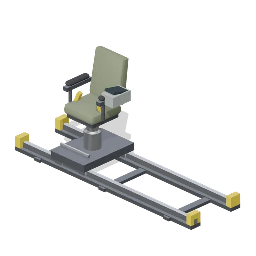 Commander chair on floor rails (Cold War Missile Silo and Command Bunker)