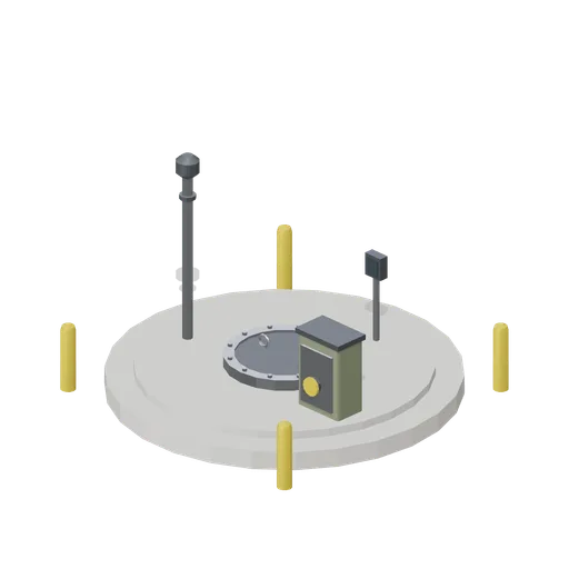 Buried fuel tank cap (Cold War Missile Silo and Command Bunker)