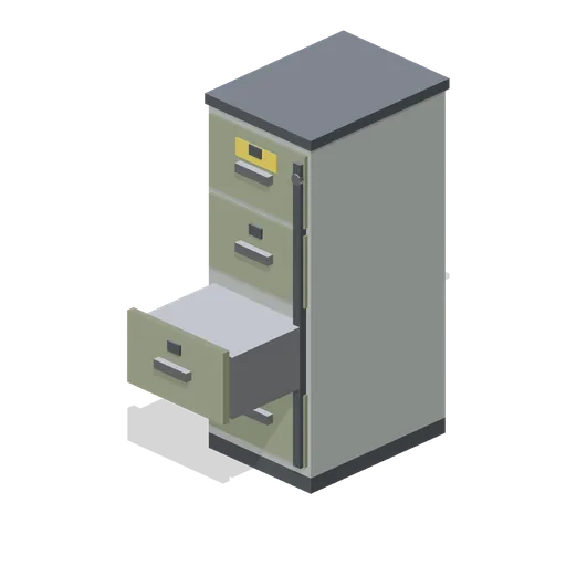 Filing cabinet with a drawer out (Cold War Missile Silo and Command Bunker)