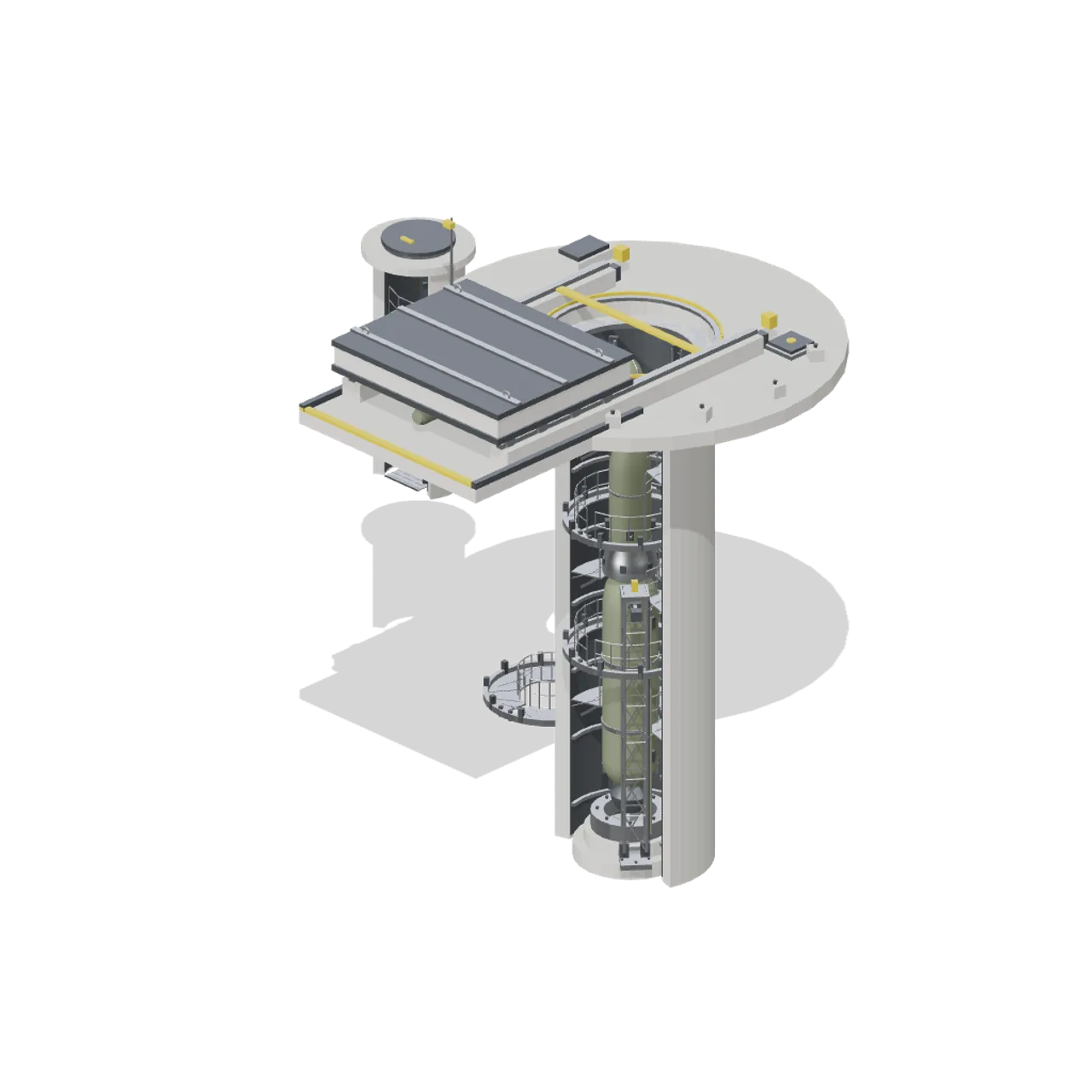 Cold War Missile Silo and Command Bunker assembled scene