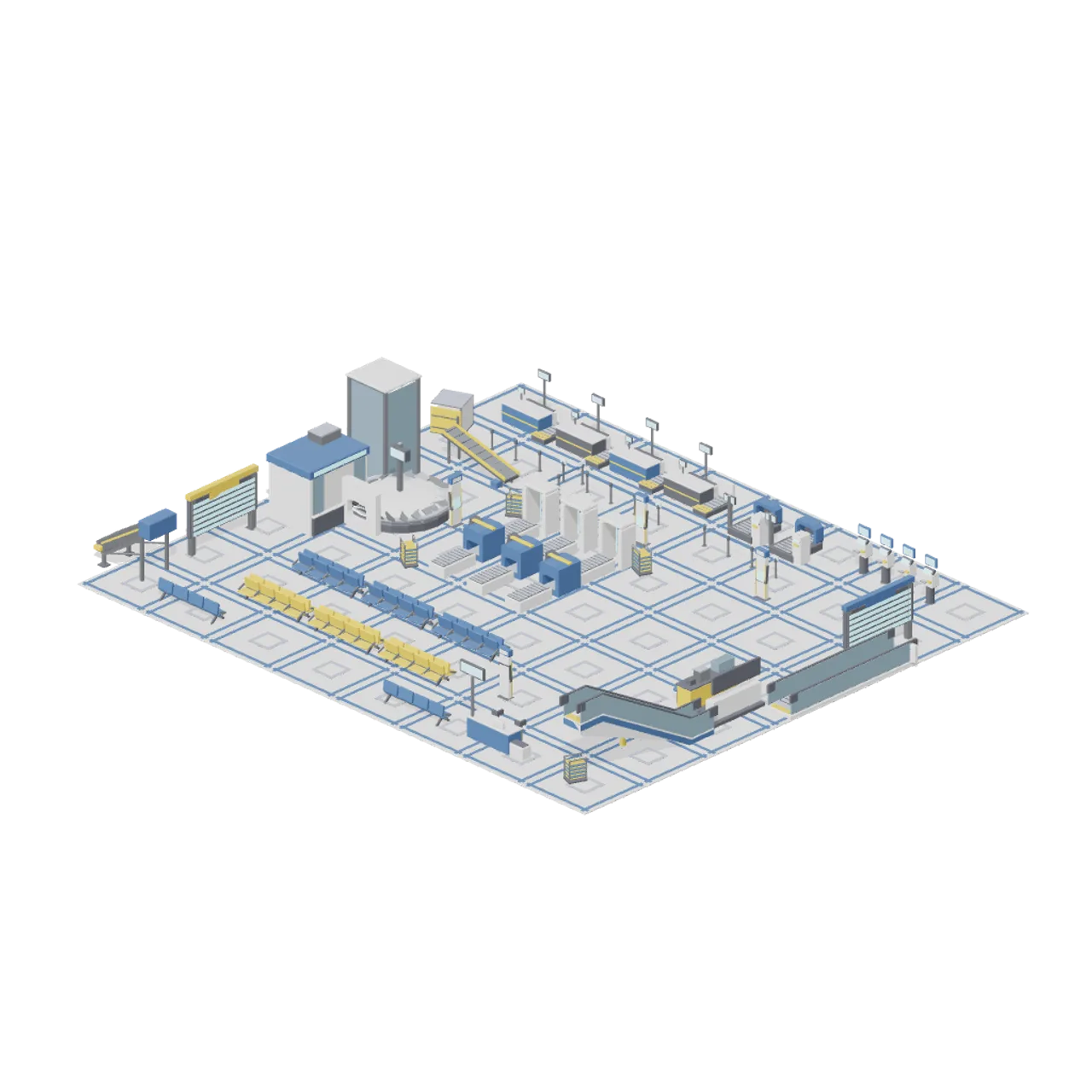 Airport Terminal and Ground Operations assembled scene