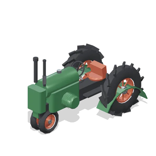 Vintage two-cylinder row-crop tractor (Arable Fields and Farm Machinery)