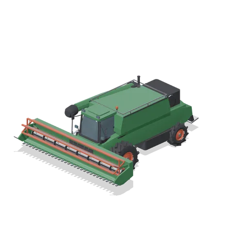 Combine harvester with grain header (Arable Fields and Farm Machinery)