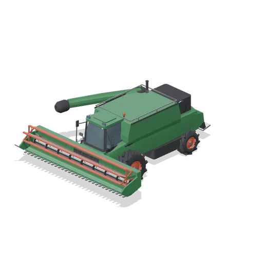 Combine harvester with grain header (Arable Fields and Farm Machinery)