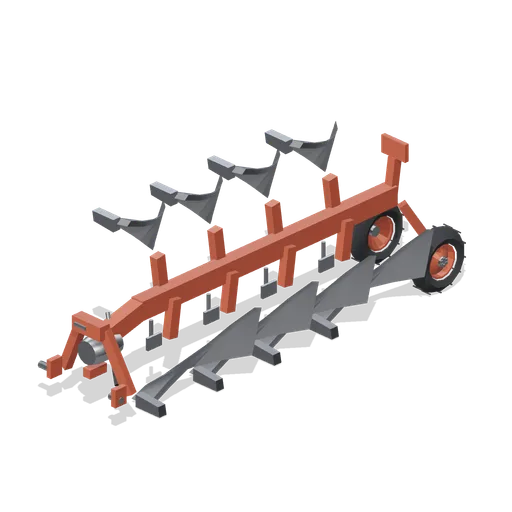 Four-furrow reversible plough (Arable Fields and Farm Machinery)
