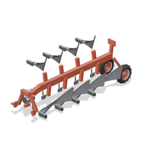 Four-furrow reversible plough (Arable Fields and Farm Machinery)