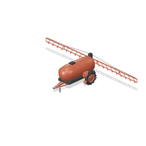 Trailed boom sprayer, booms out (Arable Fields and Farm Machinery)