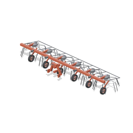 Six-rotor hay tedder (Arable Fields and Farm Machinery)