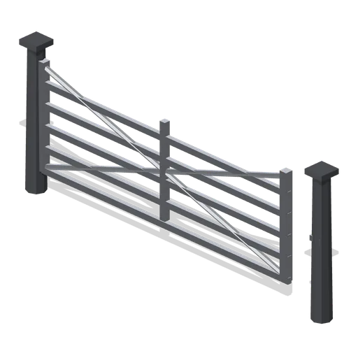 Five-bar field gate, closed (Arable Fields and Farm Machinery)