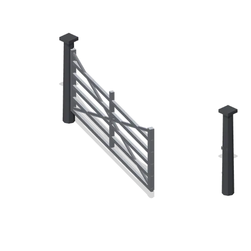 Five-bar field gate, closed (Arable Fields and Farm Machinery)