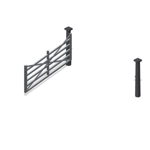 Five-bar field gate, open (Arable Fields and Farm Machinery)