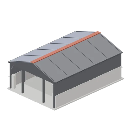 Open-fronted machinery shed (Arable Fields and Farm Machinery)