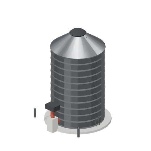Corrugated grain silo (Arable Fields and Farm Machinery)