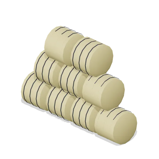 Round bale stack (Arable Fields and Farm Machinery)