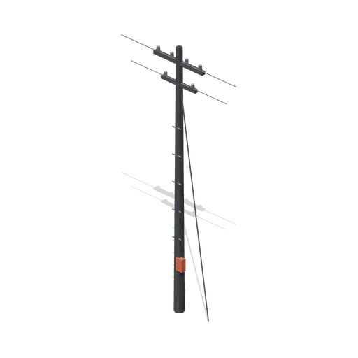 Timber telegraph pole (Arable Fields and Farm Machinery)