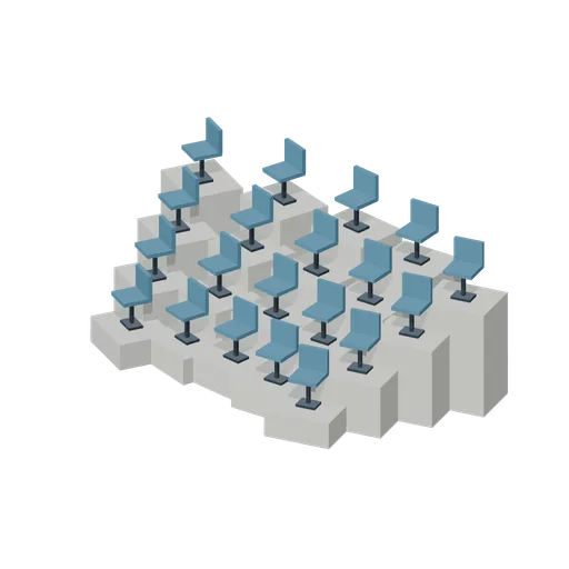 Curved stadium seating sector (American Football Stadium Kit)