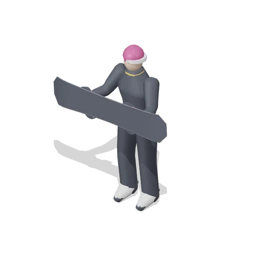Shop assistant presenting a board (Snowboard Gear and Freestyle Riders)