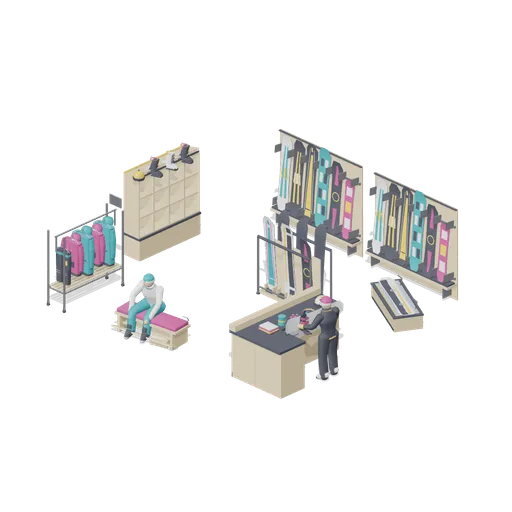 Rental shop interior (Snowboard Gear and Freestyle Riders)