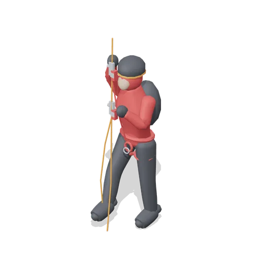 Climber ascending a fixed rope (Mountaineering and Summit Expedition)