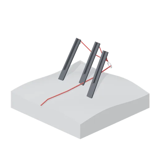 Fixed rope anchor on pickets (Mountaineering and Summit Expedition)