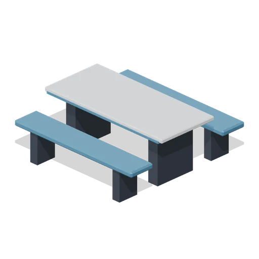 Mess table with benches (Spaceship Interior Deck Kit)