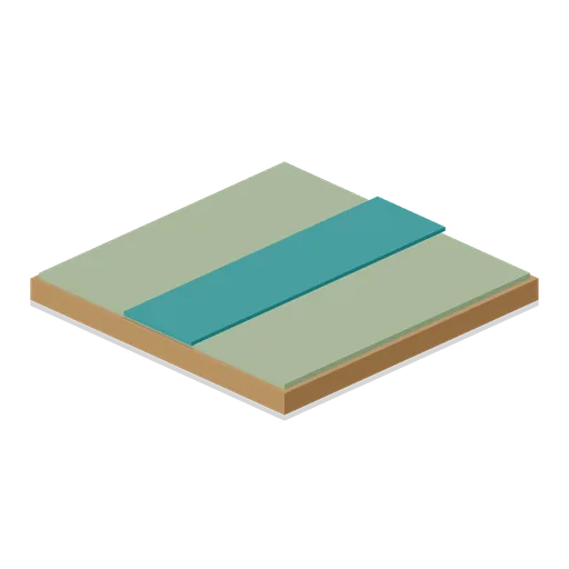 Straight canal tile (Tabletop Game Components)