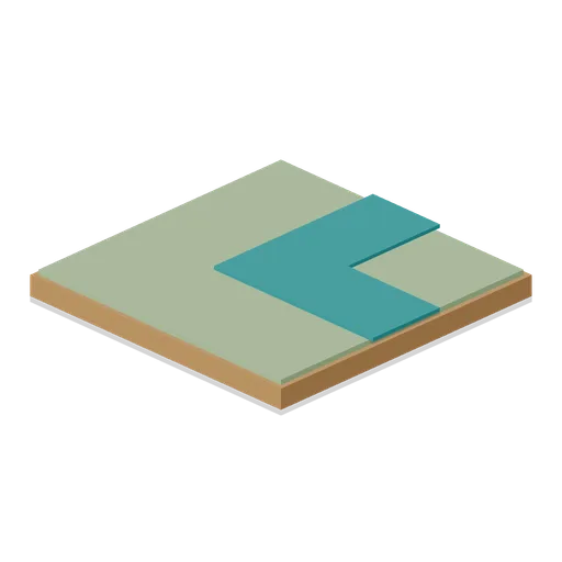 Right angle canal tile (Tabletop Game Components)