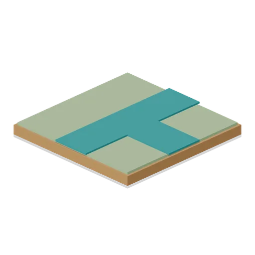 Three way canal tile (Tabletop Game Components)