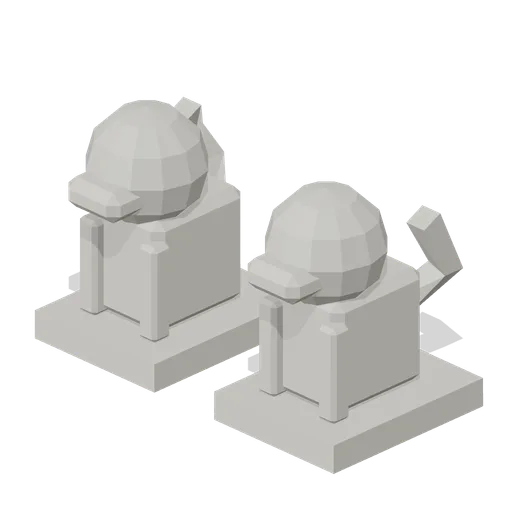 Komainu Guardian Pair (Feudal Japan Castle Town)