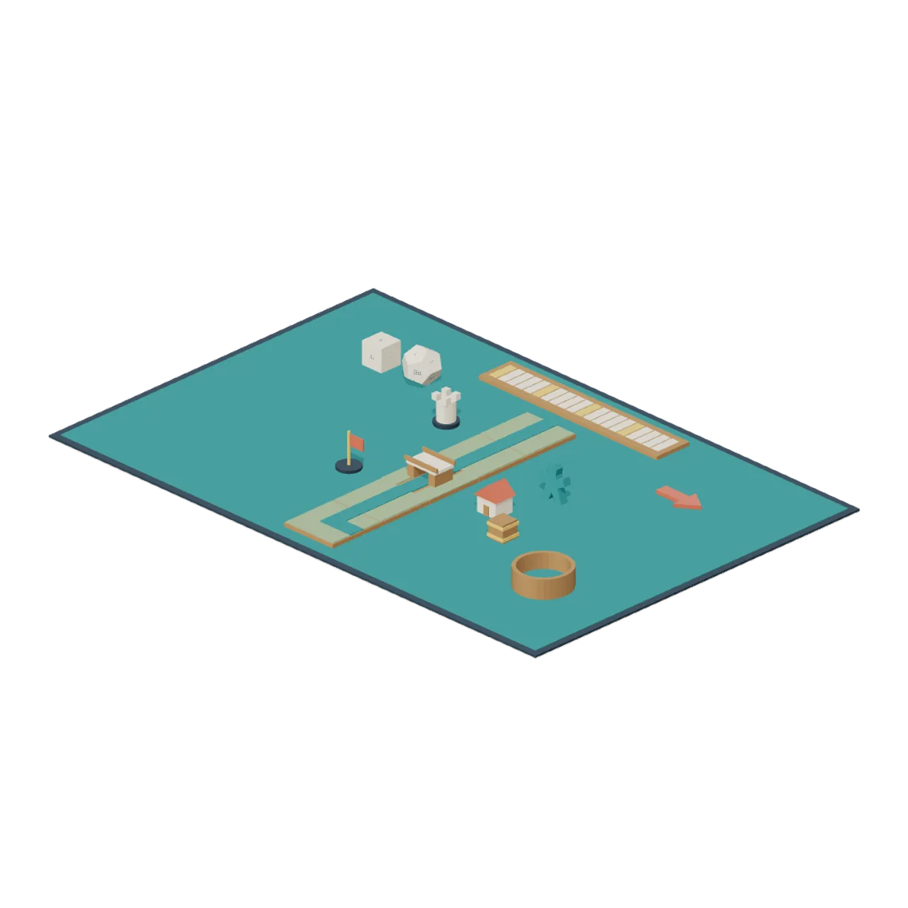 Tabletop Game Components assembled scene