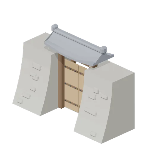 Stone Base Gateway (Koraimon) (Feudal Japan Castle Town)