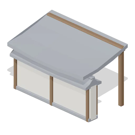 Wall Walk Roofed (Feudal Japan Castle Town)