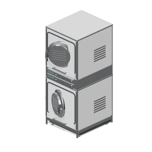 Stacked commercial tumble dryer pair 800 (Laundrette and Cleaning Services)