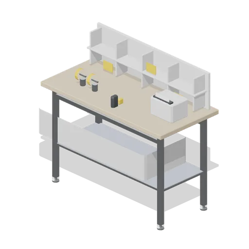 Intake and tagging bench (Laundrette and Cleaning Services)