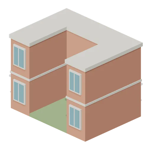 Courtyard Rowhouse (Voxel City Districts)