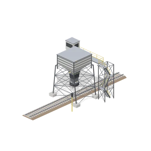 Rail loadout bin with clam gate (Ore Processing and Haulage Plant)