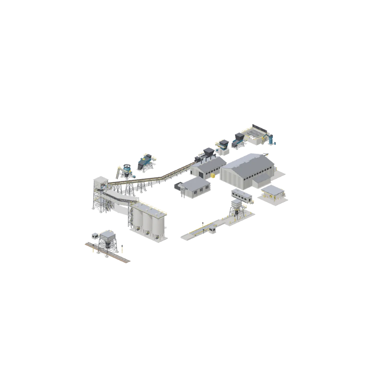 Ore Processing and Haulage Plant assembled scene
