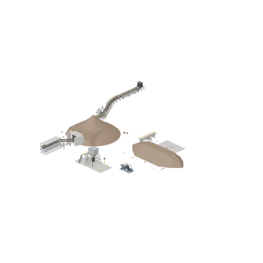 Radial stacker, stockpile and reclaim tunnel (Ore Processing and Haulage Plant)