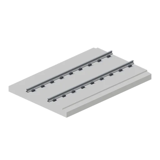 Slab track straight 6 m (Modern Rail and Metro Network)