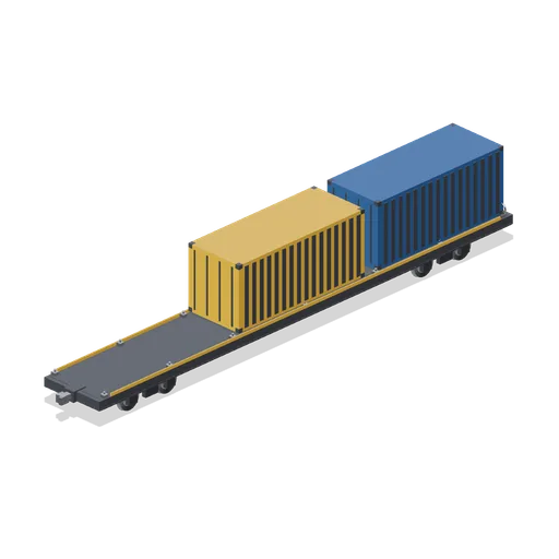 Intermodal flat wagon with two containers (Modern Rail and Metro Network)