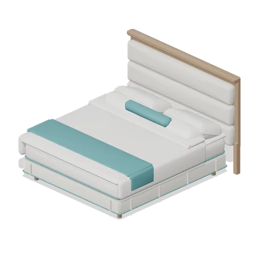 King bed with upholstered headboard (Hotel and Resort Operations)