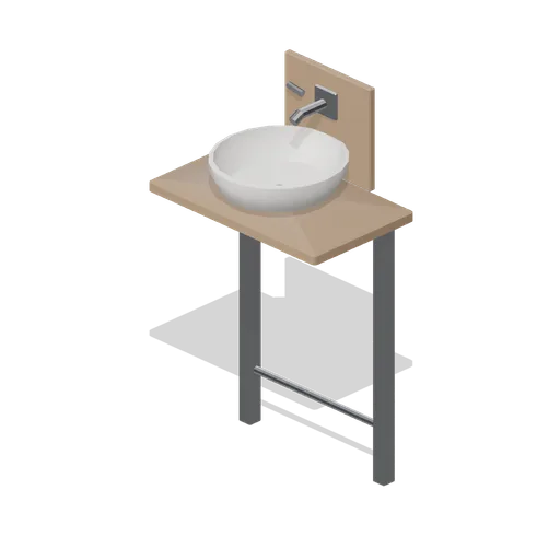 Countertop basin on a shelf (Hotel and Resort Operations)