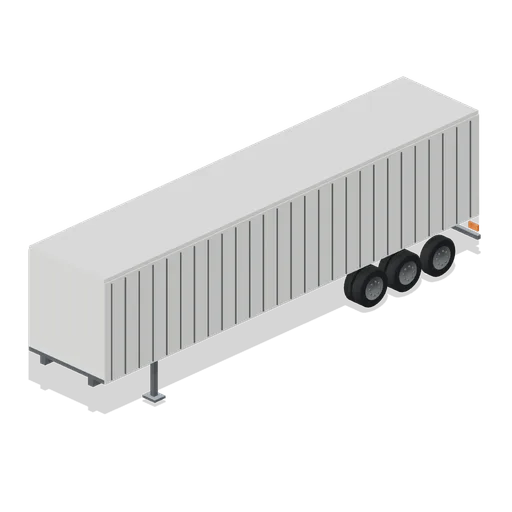 Container chassis with 40 foot box (Long-Haul Trucking and Truck Stop)