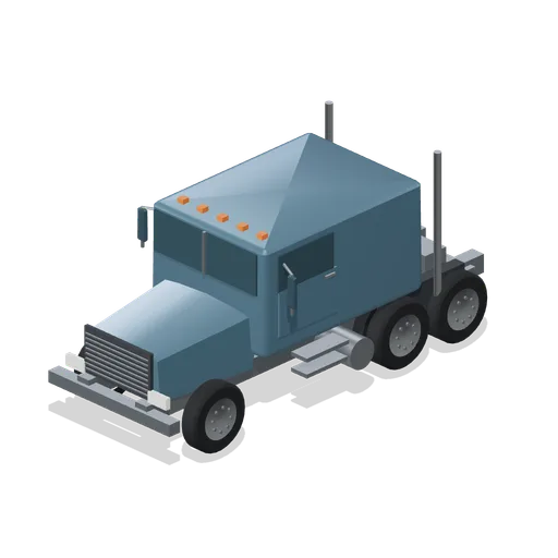Bobtail tractor with exposed service deck (Long-Haul Trucking and Truck Stop)