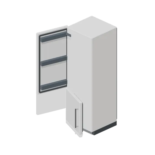 Freestanding fridge freezer, door open (Home Appliances and Utility Room)