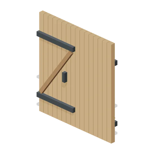 Timber Gate Double (Medieval Castle Construction)