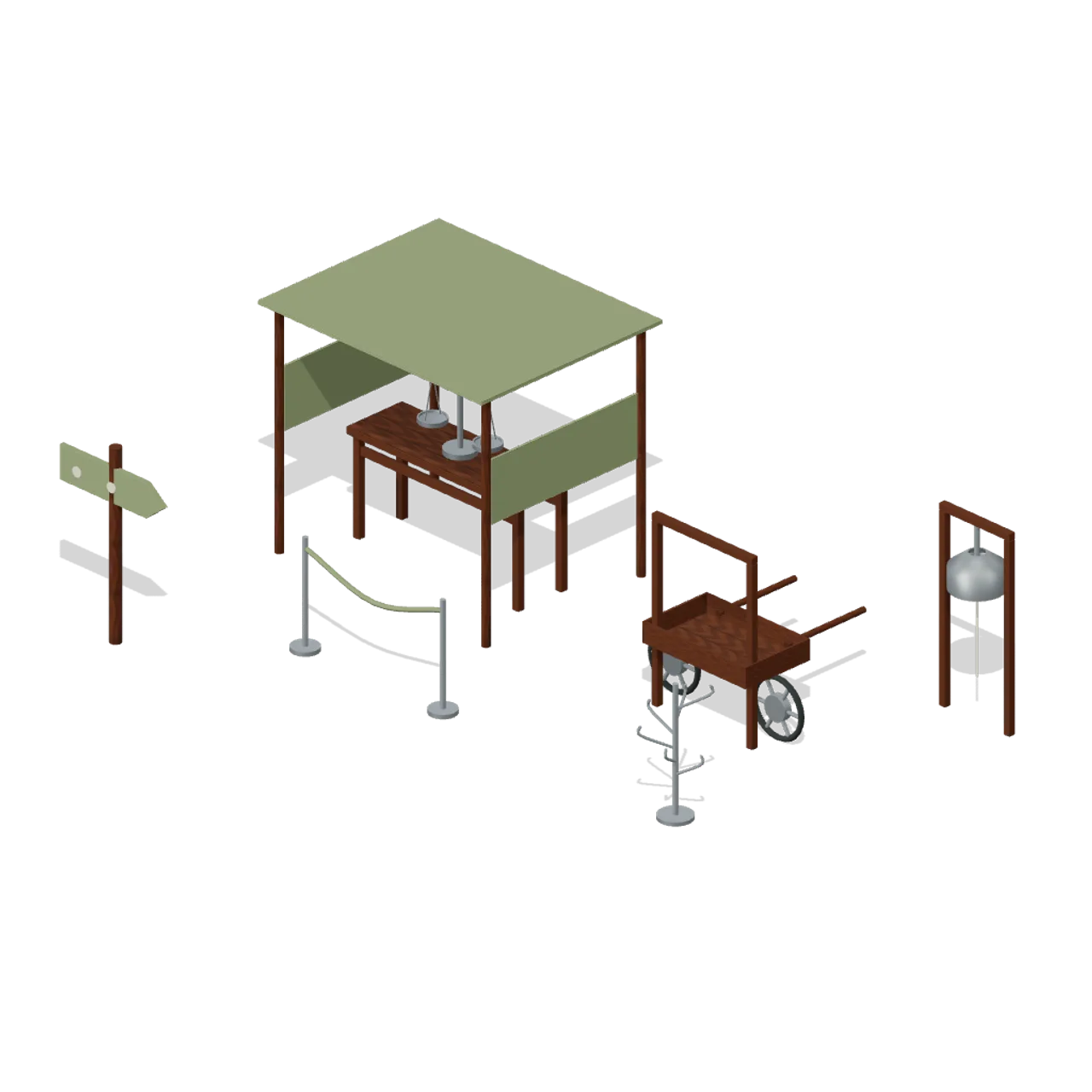 Trading Post and Barter Market assembled scene