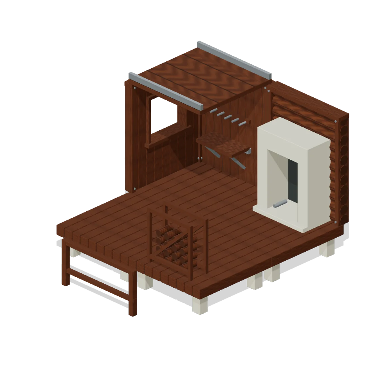Modular Survival Base Builder assembled scene